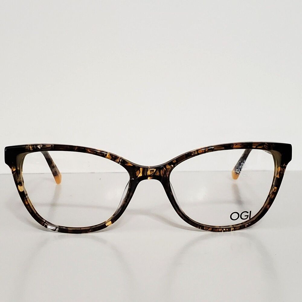 Womens OGI Amber Opal Designer Cat Eyeglasses Frames 52-17-140 Made In Italy